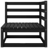 Set Divani da Giardino 9 pz Nero in Legno Massello di Pino