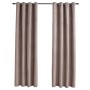 Tende Oscuranti con Anelli Metallo 2 pz Grigio Talpa 140x175 cm