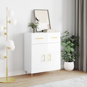 Credenza 69,5x34x90 cm in Legno Multistrato Bianco Lucido