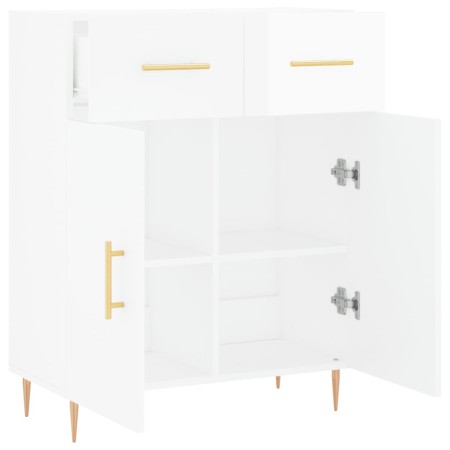 Credenza 69,5x34x90 cm in Legno Multistrato Bianco Lucido