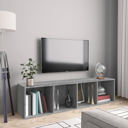 Libreria/Mobile TV Grigio Sonoma 143x30x36 cm Legno Multistrato