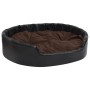 Lettino per Cani Nero e Marrone 99x89x21cm Peluche e Similpelle