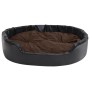 Lettino per Cani Nero e Marrone 99x89x21cm Peluche e Similpelle