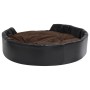 Lettino per Cani Nero e Marrone 99x89x21cm Peluche e Similpelle