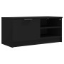 Mobile Porta TV Nero 80x35x36,5 cm in Legno Multistrato