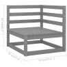 Set Divani da Giardino 5 pz Grigio in Legno Massello di Pino