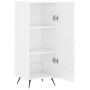 Credenza Bianco Lucido 34,5x34x90 cm in Legno Multistrato