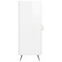 Credenza Bianco Lucido 34,5x34x90 cm in Legno Multistrato