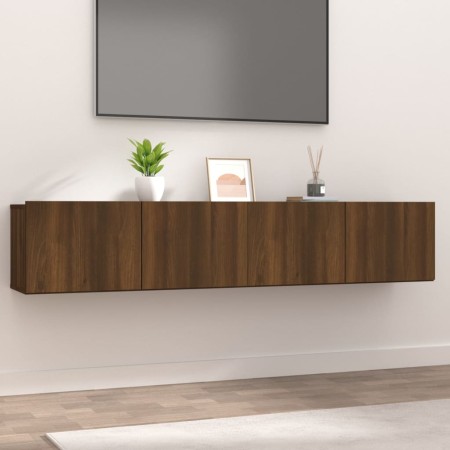 Mobili TV 2 pz Rovere Marrone 80x30x30cm Legno Multistrato