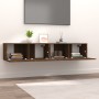 Mobili TV 2 pz Rovere Marrone 80x30x30cm Legno Multistrato