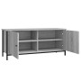 Mobile TV con Ante Grigio Sonoma 102x35x45 cm Legno Multistrato