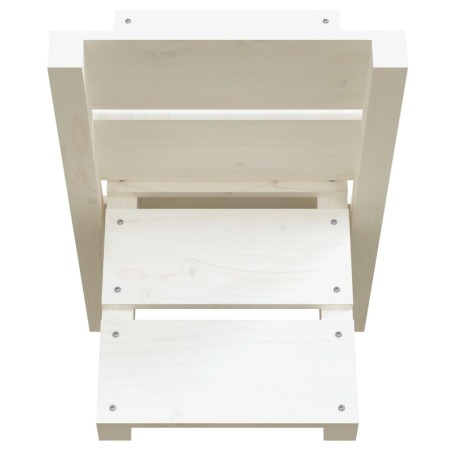 Portaceppi Bianco 47x39,5x48 cm in Legno Massello di Pino