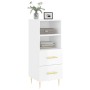 Credenza Bianco Lucido 34,5x34x90 cm in Legno Multistrato