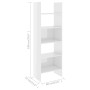 Libreria Bianco Lucido 60x35x180 cm in Legno Multistrato