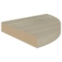 Scaffali Angolari a Parete 2 pz Rovere 25x25x3,8 cm in MDF