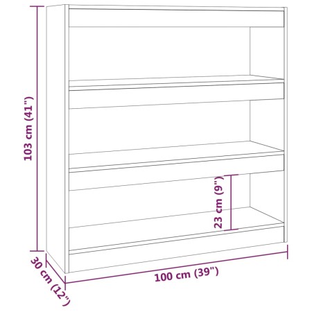 Libreria/Divisorio Grigio Sonoma 100x30x103 cm