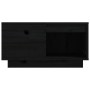 Tavolino da Salotto Nero 60x61x32,5 cm Legno Massello di Pino