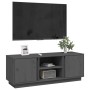 Mobile Porta TV Grigio 110x35x40,5 cm in Legno Massello di Pino