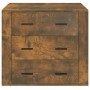 Credenza Rovere Fumo 80x33x70 cm in Legno Multistrato