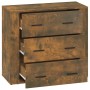 Credenza Rovere Fumo 80x33x70 cm in Legno Multistrato