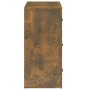 Credenza Rovere Fumo 80x33x70 cm in Legno Multistrato