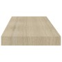 Scaffali a Parete 2 pz Rovere 60x23,5x3,8 cm in MDF