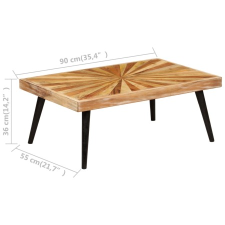 Tavolino da Salotto in Legno Massello di Mango 90x55x36 cm