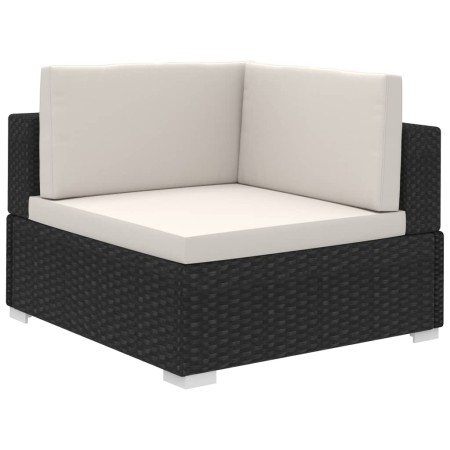 Set Divani da Giardino 12 pz con Cuscini in Polyrattan Nero