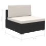 Set Divani da Giardino 12 pz con Cuscini in Polyrattan Nero