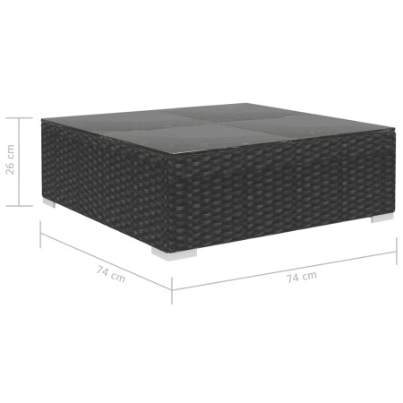 Set Divani da Giardino 12 pz con Cuscini in Polyrattan Nero