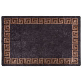 Tappeto Lavabile 80x150 cm Nero e Oro Antiscivolo