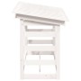 Portalegna Bianco 108x64,5x78 cm in Legno Massello di Pino