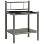 Comodino Grigio e Nero 45x34,5x60,5 cm in Metallo e Vetro