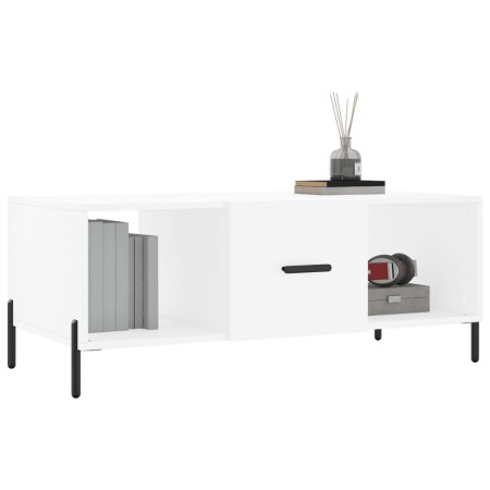 Tavolino da Salotto Bianco 102x50x40 cm in Legno Multistrato