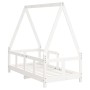 Giroletto per Bambini Bianco 70x140cm in Legno Massello di Pino