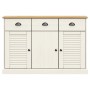 Credenza Cassetti VIGO 113x40x75 cm Legno Massello Pino Bianco