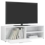 Mobile Porta TV Bianco Lucido 120x34x37 cm in Legno Multistrato