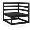 Set Divani da Giardino 13 pz Nero in Legno Massello di Pino