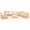 Set Divani da Giardino 10 pz in Legno Massello di Pino