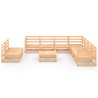 Set Divani da Giardino 10 pz in Legno Massello di Pino