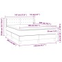 Giroletto a Molle con Materasso Grigio Scuro 140x200 cm Velluto