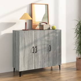 Credenza Grigio Sonoma 90x34x80 cm in Legno Multistrato