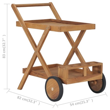 Carrello da Tè in Legno Massello di Teak