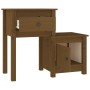 Comodini 2 pz Miele 79,5x38x65,5 cm in Legno Massello di Pino