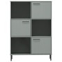 Libreria con Gambe Metallo Grigio 90x35x128,5 cm Massello OSLO