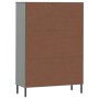 Libreria con Gambe Metallo Grigio 90x35x128,5 cm Massello OSLO