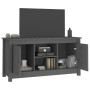 Mobile Porta TV Grigio 103x36,5x52 cm in Legno Massello di Pino