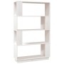 Libreria/Divisorio Bianco 80x25x132 cm Legno Massello di Pino