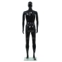 Manichino Uomo Figura Intera Base in Vetro 185 cm Nero Lucido