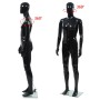 Manichino Uomo Figura Intera Base in Vetro 185 cm Nero Lucido